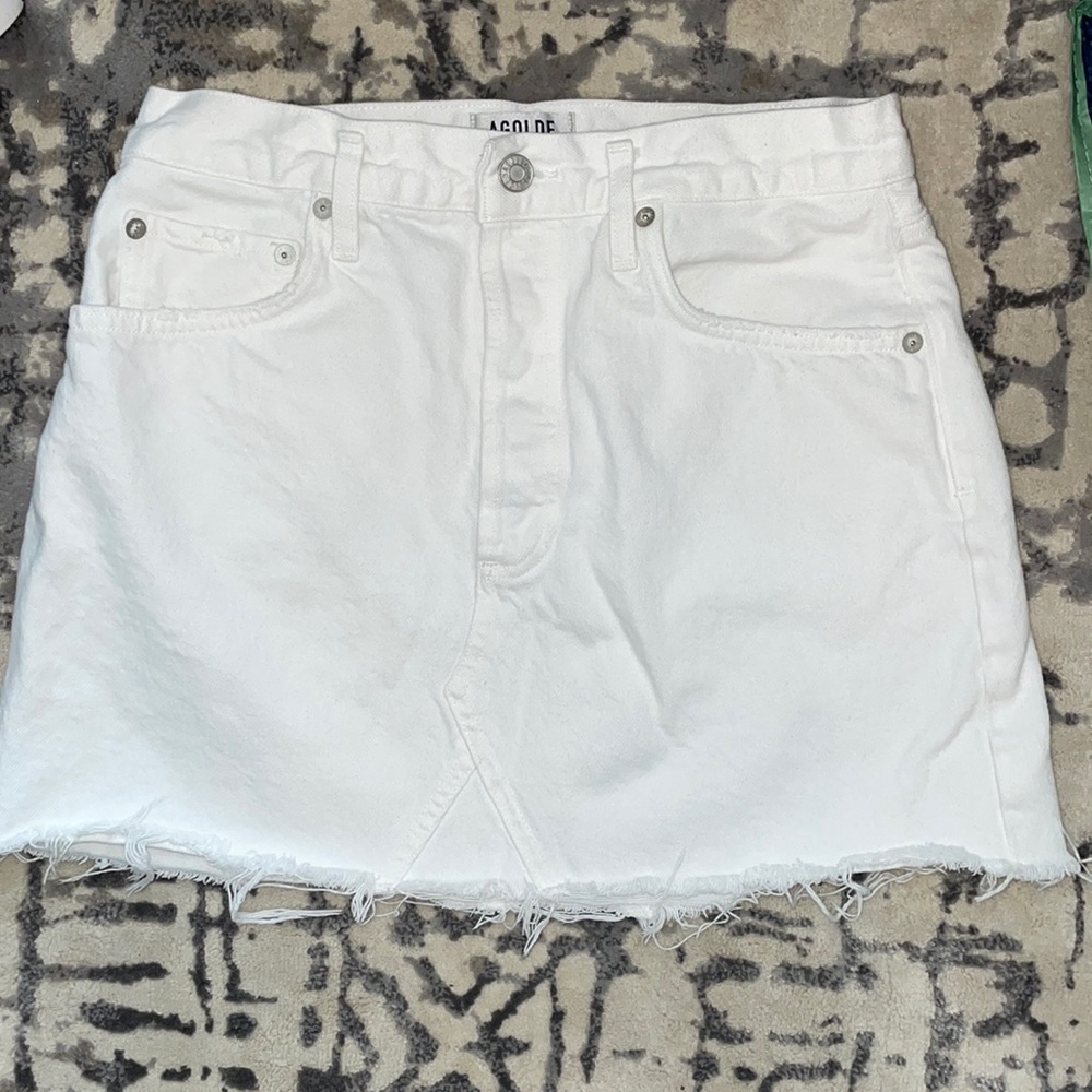 🌟 AGOLDE white denim cut off skirt 🌟